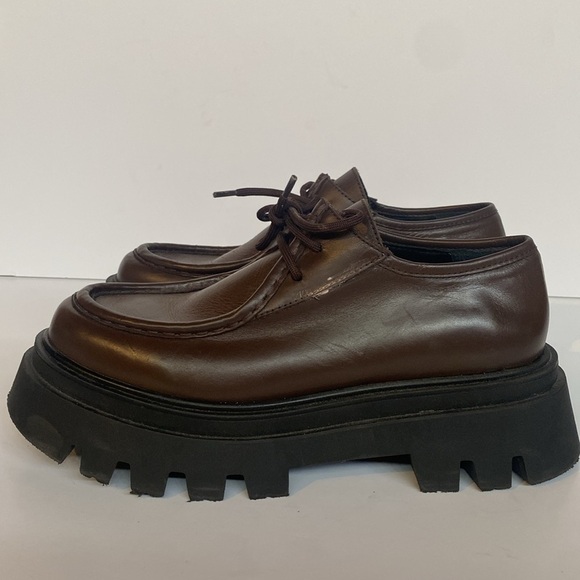 ALOHAS Tycoon Leather Chunky Loafers Brown Free People Brown Sz EU41/US 10-10.5 - Picture 7 of 12